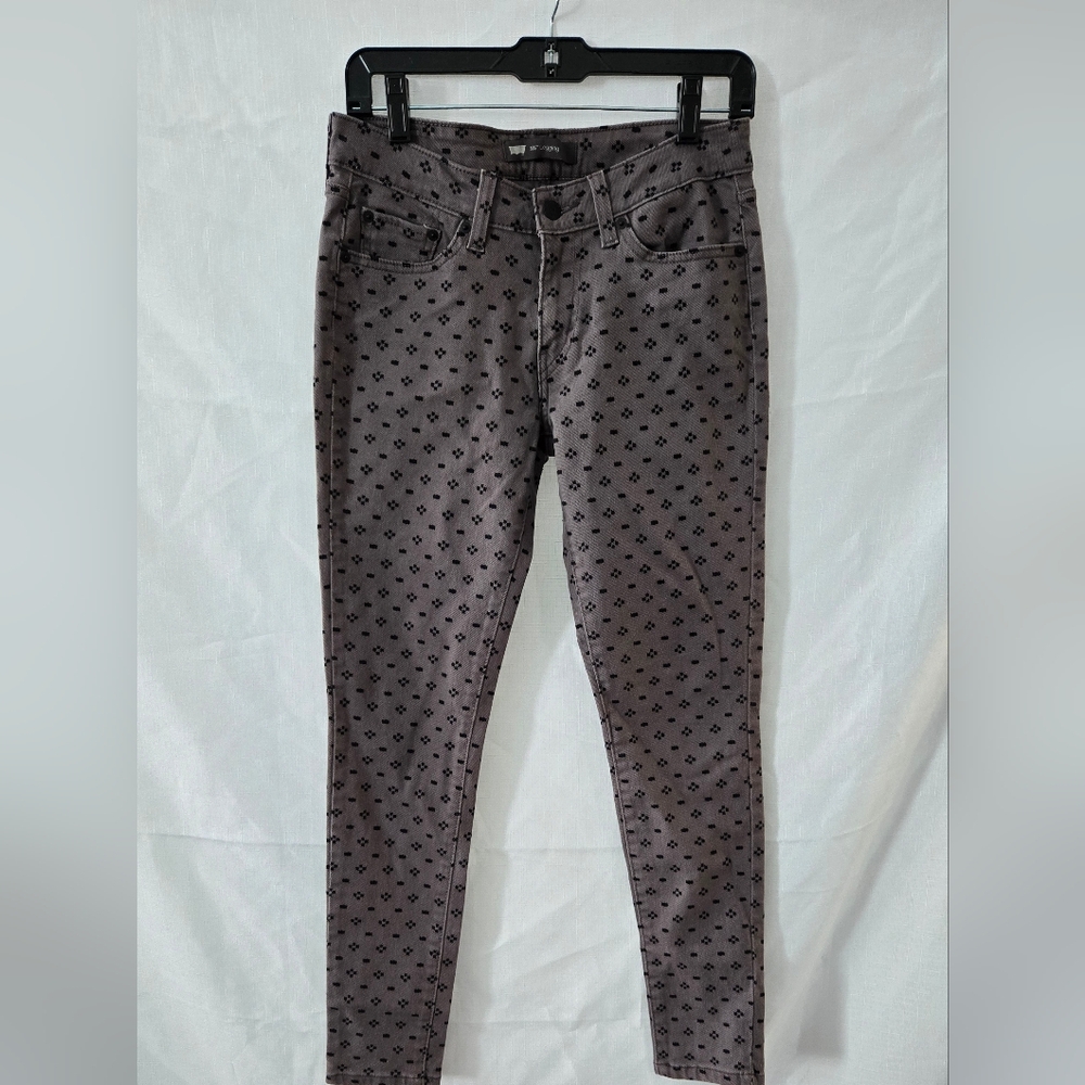 Levi's 535 Brown Black Patterned Skinny Jeans